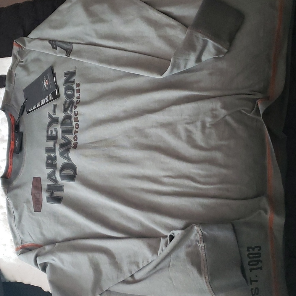 Mens harley-davidson long sleeve Cotton shirt 2xl nwt